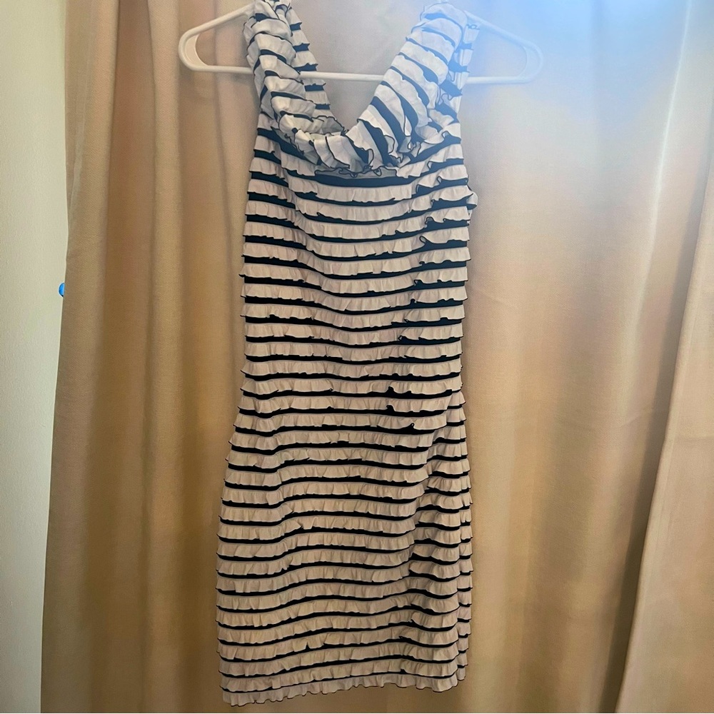 Striped Ruffle Dress by Samuel Dong